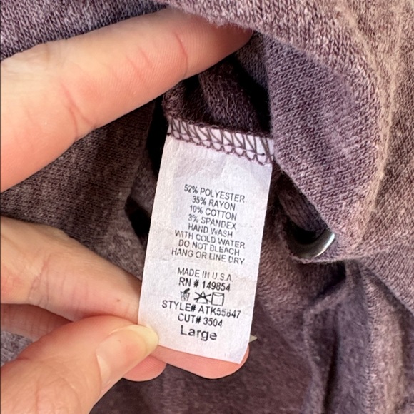 Sadie & Sage Heathered Purple Knit Top with Tie Large - Picture 5 of 6